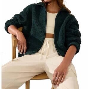 NEW ATHLETA cloud fleece jacket in green